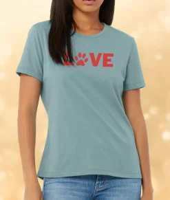 Hot Nayked Apparel Women'S Ridiculously Soft Midweight Relaxed Valentine'S Day Graphic T-Shirt | Love My Pet