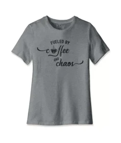 Sale Nayked Apparel Women'S Ridiculously Soft Midweight Graphic Tee | Fueled By Coffee And Chaos