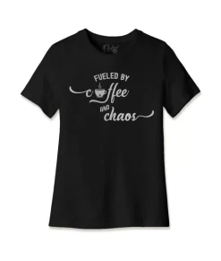 Sale Nayked Apparel Women'S Ridiculously Soft Midweight Graphic Tee | Fueled By Coffee And Chaos