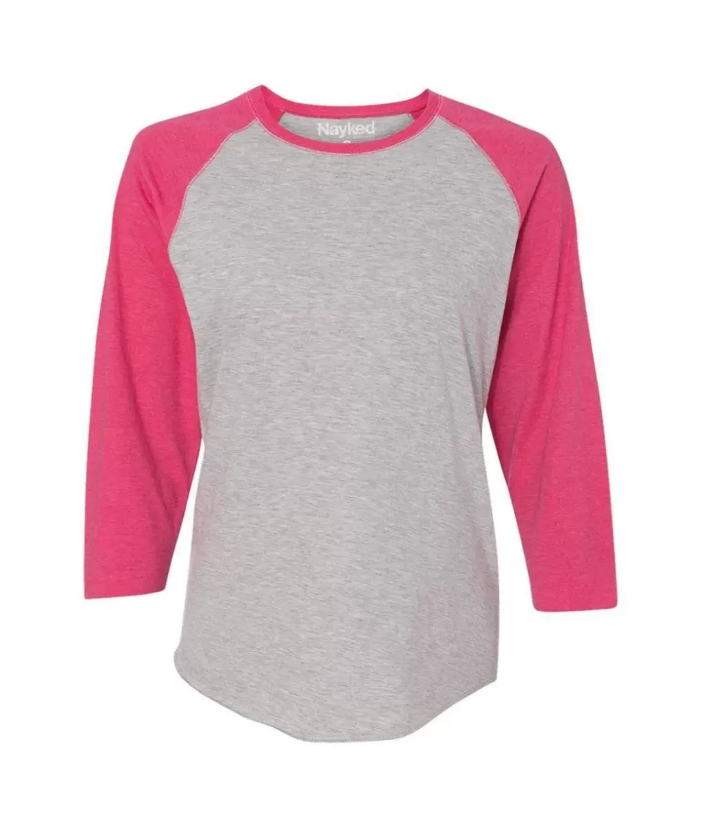 Clearance Nayked Apparel Women'S Ridiculously Soft Midweight Baseball Tee