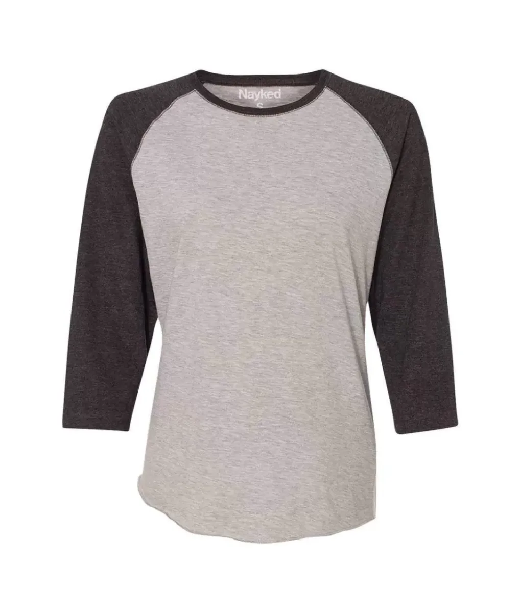 Clearance Nayked Apparel Women'S Ridiculously Soft Midweight Baseball Tee