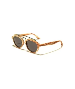New Nayked Apparel Women'S Round Wood Sunglasses, Lifetime Guarantee