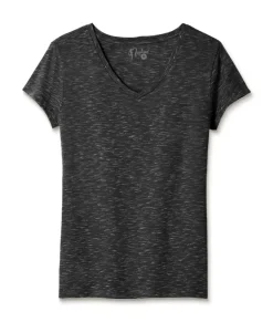Best Nayked Apparel Women'S Soft Lightweight Marled V-Neck T-Shirt