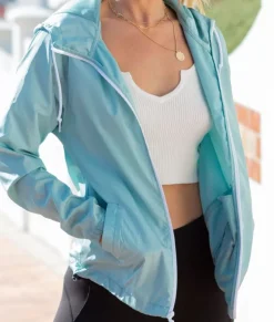 Outlet Nayked Apparel Women'S Soft Lightweight Oversized Full-Zip Windbreaker Jacket