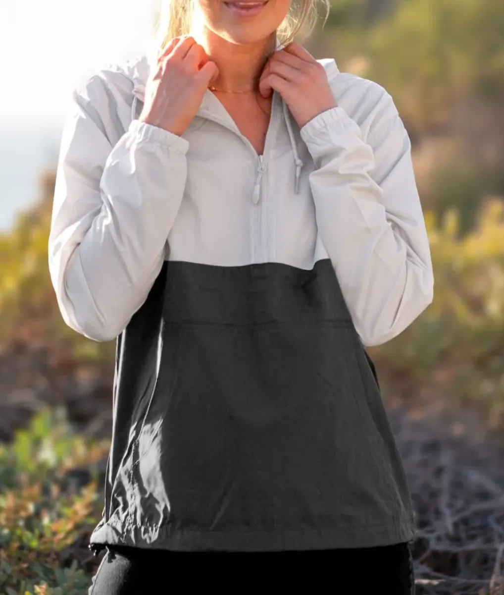 Best Nayked Apparel Women'S Soft Lightweight Oversized Half-Zip Pullover Windbreaker Anorak