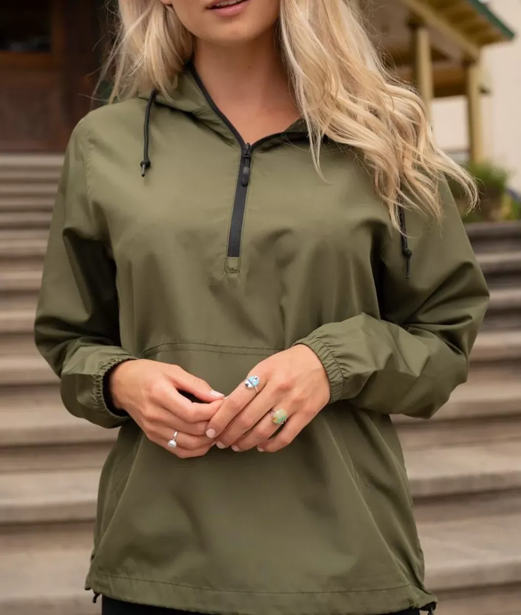 Best Nayked Apparel Women'S Soft Lightweight Oversized Half-Zip Pullover Windbreaker Anorak
