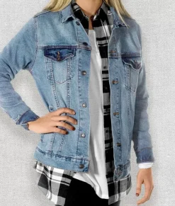 Outlet Nayked Apparel Women'S Soft Oversized Vintage Denim Jacket