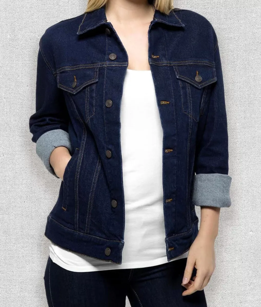 Discount Nayked Apparel Women'S Soft Oversized Vintage Denim Jacket