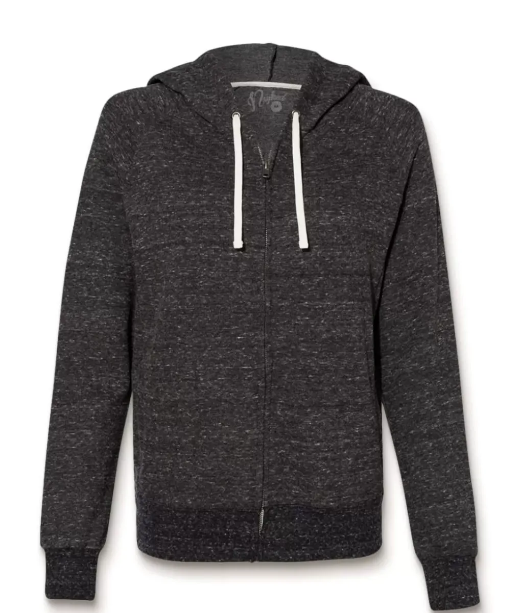 Best Nayked Apparel Women'S Soft Snow Heather French Terry Full-Zip Hoodie