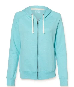 Best Nayked Apparel Women'S Soft Snow Heather French Terry Full-Zip Hoodie