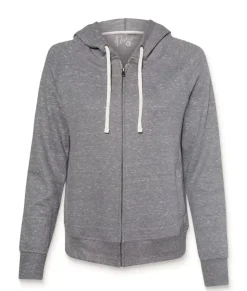 New Nayked Apparel Women'S Soft Snow Heather French Terry Full-Zip Hoodie