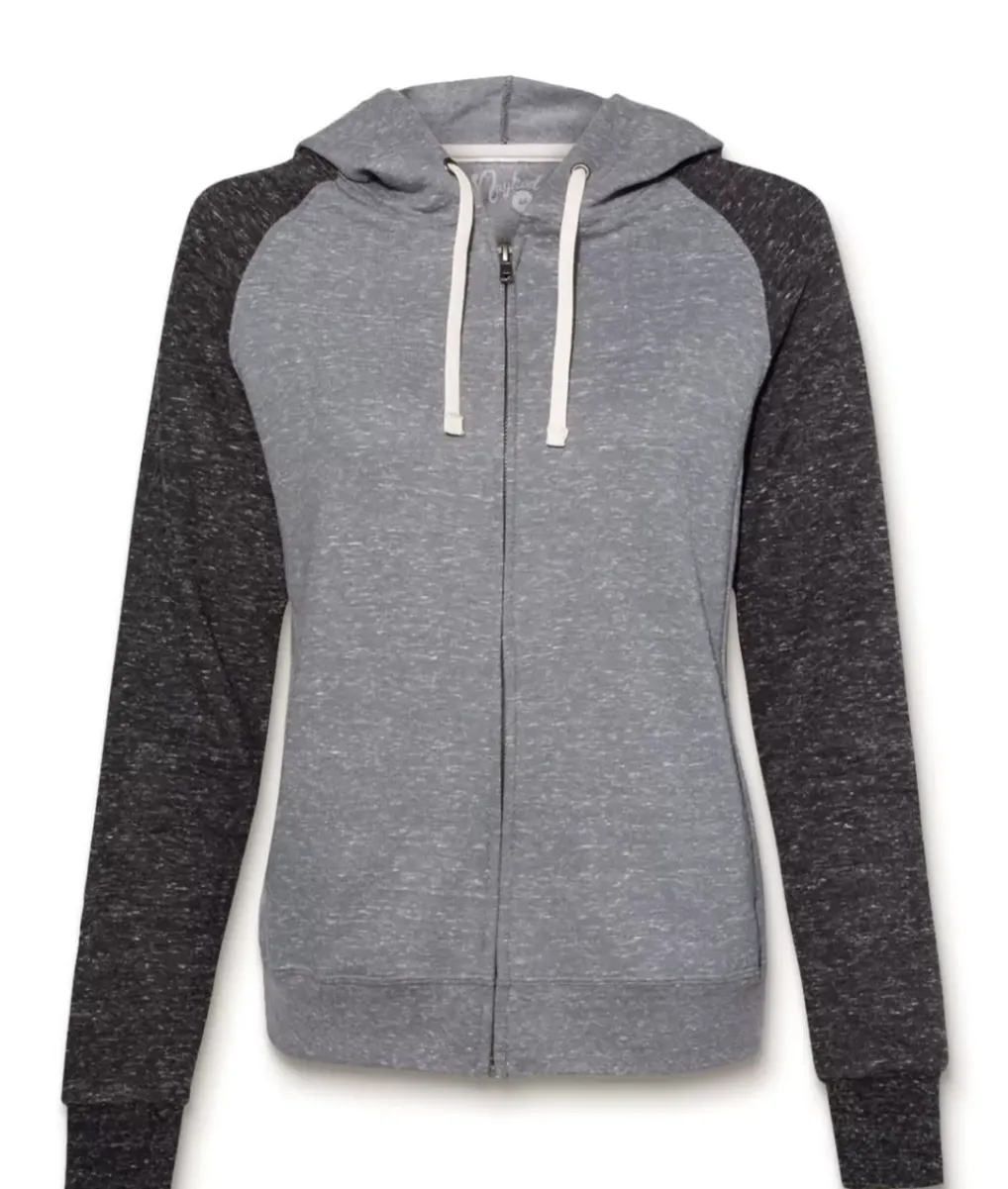 New Nayked Apparel Women'S Soft Snow Heather French Terry Full-Zip Hoodie