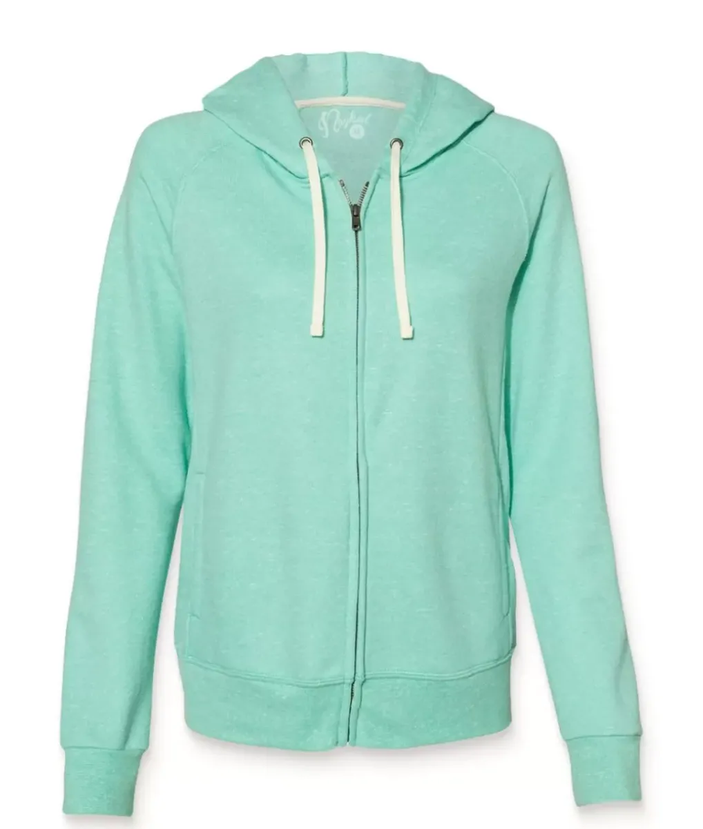 New Nayked Apparel Women'S Soft Snow Heather French Terry Full-Zip Hoodie